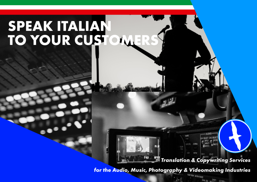 Italian Translation and Copywriting Services for Photography, Musica, Audio and Video