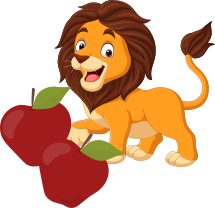 Lionel the lion - Two apples