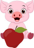 Piggy the pig - One apple